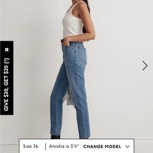 Madewell The Mom Jean in Basley Wash